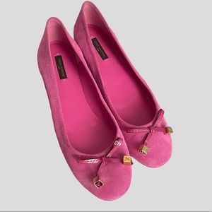 Louis Vuitton Suede Pink Flats Women’s Size 38 Shoes